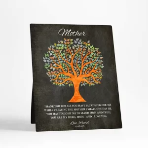 Artful Tree Silhouette Mother's Day Desktop Plaque Gift for Mom D-1222