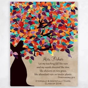 Colorful Spring Tree Teacher Appreciation Wall Plaque Gift for Educator LTC-1229