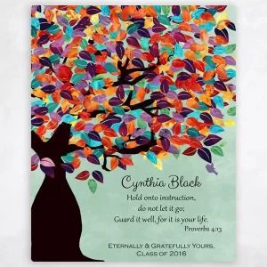 Colorful Spring Tree Teacher Appreciation Wall Plaque Gift for Educator LTC-1230