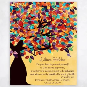 Colorful Spring Tree Teacher Appreciation Wall Plaque Gift for Educator LTC-1231