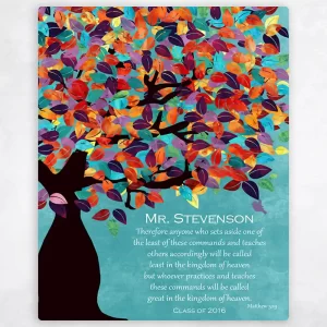 Colorful Spring Tree Teacher Appreciation Wall Plaque Gift for Educator LTC-1233