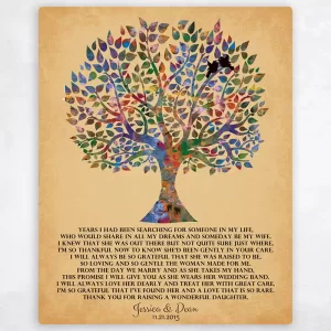Watercolor Tree Wedding Wall Plaque Gift for Mother Of The Bride LTC-1256
