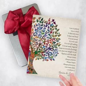 Half Watercolor Tree 10th Anniversary Gift Delivery Box Gift for Couple TOY-1274