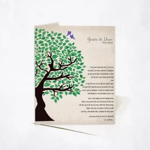 Half Olive Tree 10th Anniversary Card Gift for Couple C-1277