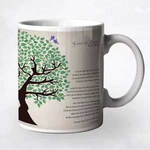 Half Olive Tree 10th Anniversary Coffee Mug Gift for Couple M-1277