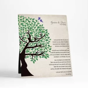 Half Olive Tree 10th Anniversary Desktop Plaque Gift for Couple D-1277