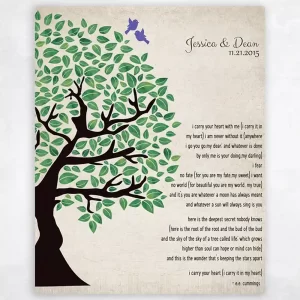 Half Olive Tree 10th Anniversary Wall Plaque Gift for Couple LTC-1277