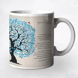 Half Artful Tree 10th Anniversary Coffee Mug Gift for Couple M-1278