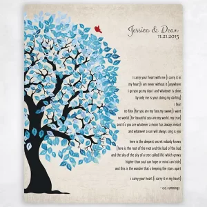 Half Artful Tree 10th Anniversary Wall Plaque Gift for Couple LTC-1278