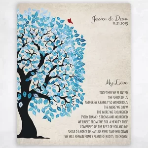 Half Artful Tree 10th Anniversary Wall Plaque Gift for Couple LTC-1279