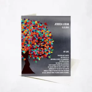 Tin Half Spring Tree 10th Anniversary Card Gift for Couple C-1290