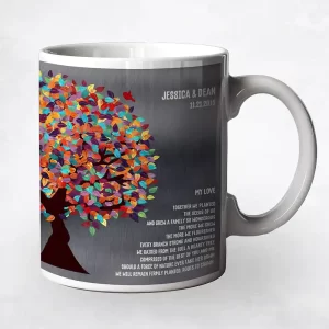 Tin Half Spring Tree 10th Anniversary Coffee Mug Gift for Couple M-1290