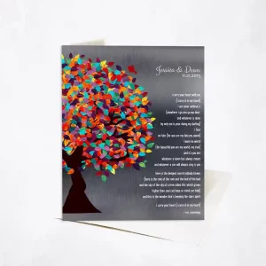 Tin Half Spring Tree 10th Anniversary Card Gift for Couple C-1291