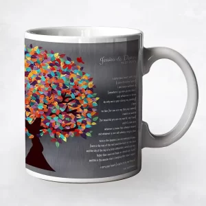 Tin Half Spring Tree 10th Anniversary Coffee Mug Gift for Couple M-1291
