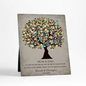 Autumn Tree Family Appreciation Desktop Plaque Gift for Parents D-1323