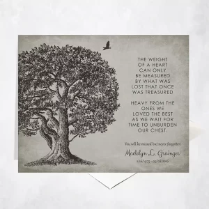 Oak Tree Memorial Card Gift for Bereaved Family C-1328