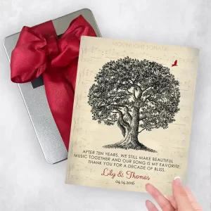 Oak Tree and Sheet Music 10th Anniversary Gift Delivery Box Gift for Couple TOY-1340