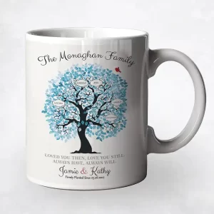 Artful Tree with Names 10th Anniversary Coffee Mug Gift for Couple M-1343