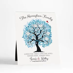 Artful Tree with Names 10th Anniversary Desktop Plaque Gift for Couple D-1343