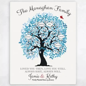 Artful Tree with Names 10th Anniversary Wall Plaque Gift for Couple LTC-1343