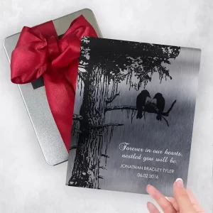 Tin Dark Sequoia Tree Memorial Gift Delivery Box Gift for Bereaved Parents TOY-1356