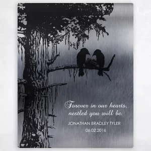 Tin Dark Sequoia Tree Memorial Wall Plaque Gift for Bereaved Parents LTC-1356