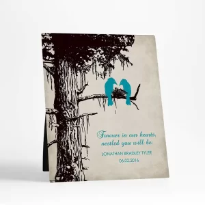 Dark Sequoia Tree Memorial Desktop Plaque Gift for Bereaved Parents D-1357