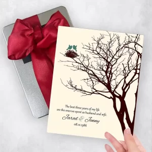 Branchy Tree with Nest 3rd Anniversary Gift Delivery Box Gift for Couple TOY-1366
