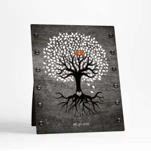 Iron Tree with Roots 6th Anniversary Desktop Plaque Gift for Couple D-1373