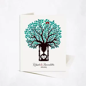 Hourglass Tree 1st Anniversary Card Gift for Couple C-1387
