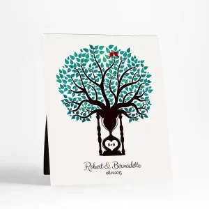 Hourglass Tree 1st Anniversary Desktop Plaque Gift for Couple D-1387