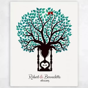 Hourglass Tree 1st Anniversary Wall Plaque Gift for Couple LTC-1387