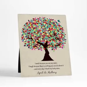 Early Spring Tree Wedding Desktop Plaque Gift for Sister D-1390