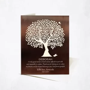 Bronze Olive Tree Leadership Appreciation Card Gift for Mentor C-1392