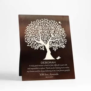 Bronze Olive Tree Leadership Appreciation Desktop Plaque Gift for Mentor D-1392