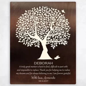 Bronze Olive Tree Leadership Appreciation Wall Plaque Gift for Mentor LTC-1392