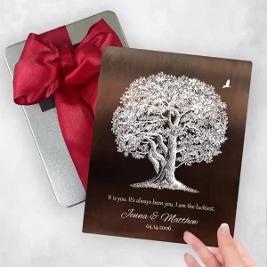 Bronze Oak Tree 8th Anniversary Gift Delivery Box Gift for Couple TOY-1394