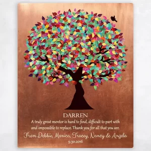Copper Colorful Spring Tree Leadership Appreciation Wall Plaque Gift for Mentor LTC-1408