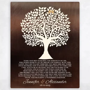 Bronze Tree Silhouette Wedding Wall Plaque Gift for Mother Of The Bride LTC-1409