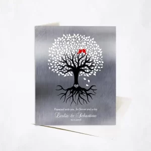 Tin White Tree with Roots Engagement Card Gift for Couple C-1422