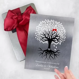 Tin White Tree with Roots Engagement Gift Delivery Box Gift for Couple TOY-1422