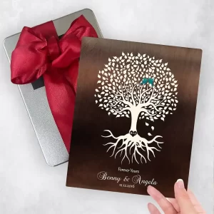 Bronze Tree with Roots Engagement Gift Delivery Box Gift for Couple TOY-1426