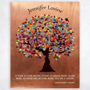 Copper Colorful Spring Tree Leadership Appreciation Wall Plaque Gift for Mentor LTC-1429
