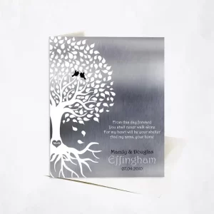 Tin White Half Tree Engagement Card Gift for Fiancé C-1439