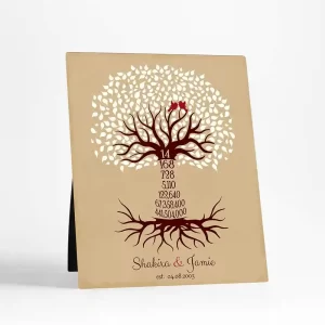 Countdown Tree 14th Anniversary Desktop Plaque Gift for Couple D-1444
