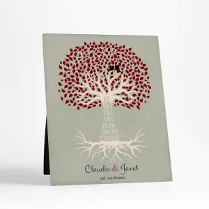 Countdown Tree 15th Anniversary Desktop Plaque Gift for Couple D-1445