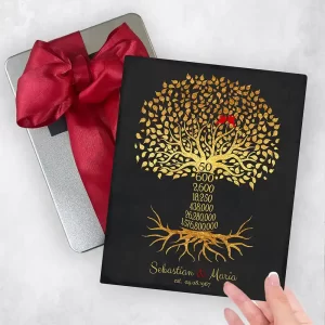 Countdown Golden Tree 50th Anniversary Gift Delivery Box Gift for Couple TOY-1453