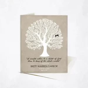 Curly Tree Faith Milestone Card Gift for Godchild C-1459