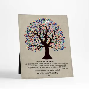 Curly Tree Clergy Appreciation Desktop Plaque Gift for Pastor D-1464