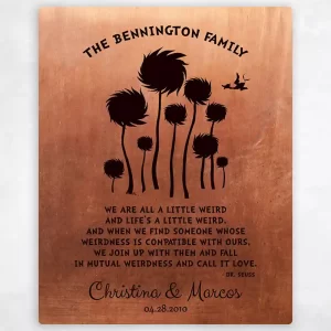 Copper Cypress Tree 7th Anniversary Wall Plaque Gift for Couple LTC-1468